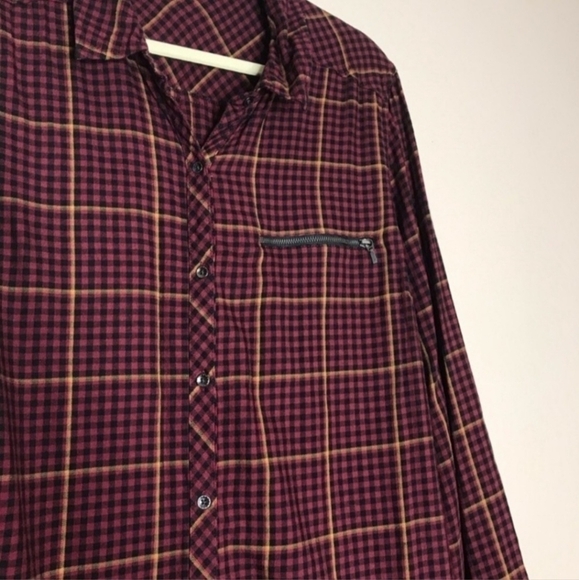 Maurices Button Up Shirt Gingham Plaid Shirt Zipper Pocket Women's XL Fall EUC - Picture 7 of 12